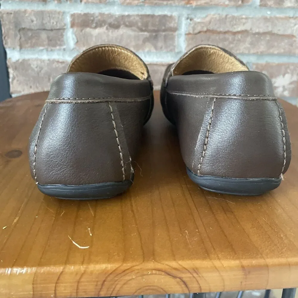 Vionic Loafer Moccasin Shoes Men's Size 7 Brown Mason Silver Buckle Comfort
